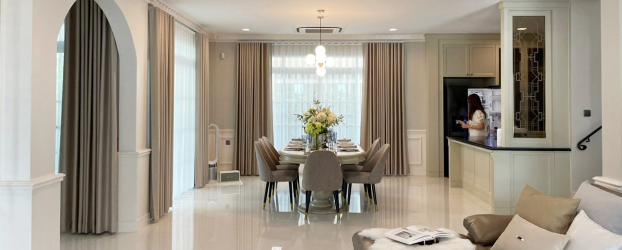 ตกแต่งภายในบ้านเดี่ยว 2 ชั้น นันทวัน รามอินทรา-พหลโยธิน 50 สไตล์โมเดิร์นคลาสสิกโทนครีม